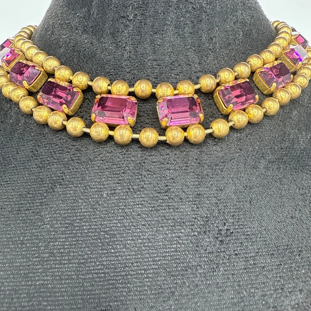 Art Deco amethyst glass necklace - Picture 12 of 14